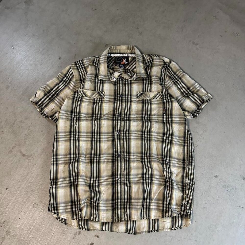 Y2K Yellow Striped Amplify Button Up